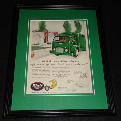 1951 White Super Power 3000 Trucks Framed 11x14 ORIGINAL Vintage Advertisement