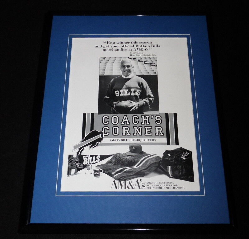 Marv Levy 1989 Bills Coach's Corner AM&A's Framed 11x14 ORIGINAL Advertisement