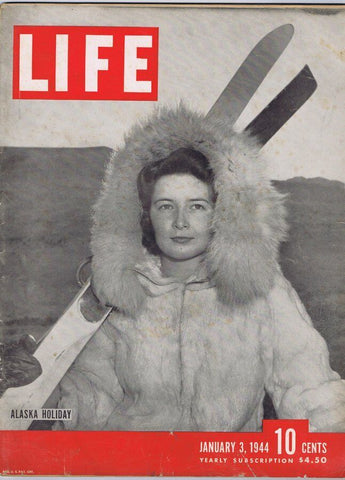 ORIGINAL Vintage Life Magazine January 3 1944 Alaska Holiday