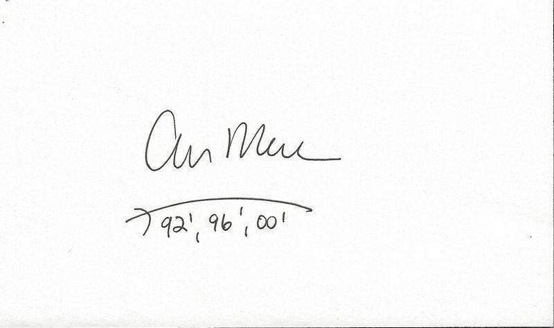 Ann Marsh Signed 3x5 Index Card Olympic Fencing