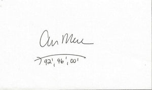 Ann Marsh Signed 3x5 Index Card Olympic Fencing