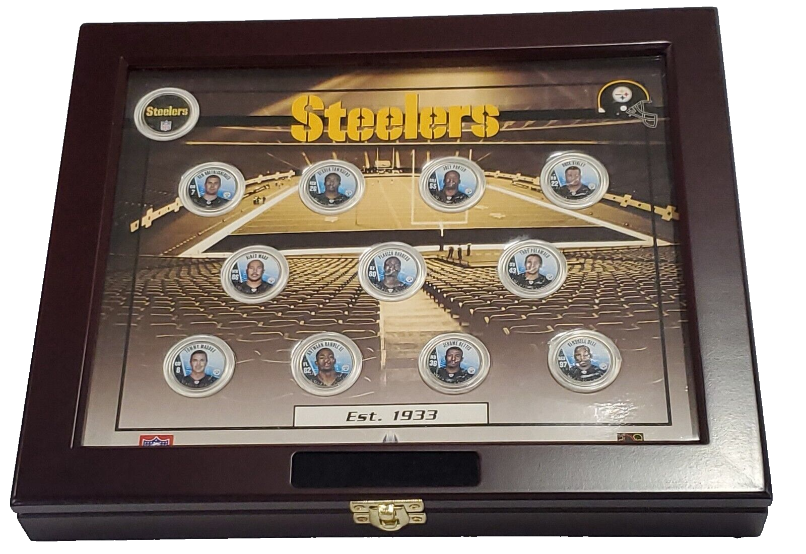 Pittsburgh Steelers 12 Piece Colorized Quarter Coin Set Roethlisberger Polamalu