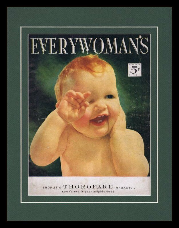 ORIGINAL Vintage February 1951 Everywoman's Magazine 11x14 Framed Cover