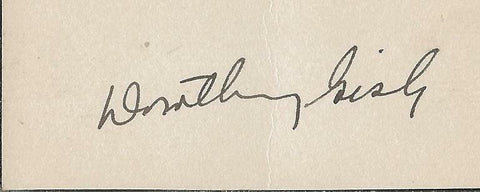 Dorothy Gish Signed Vintage Index Card JSA 