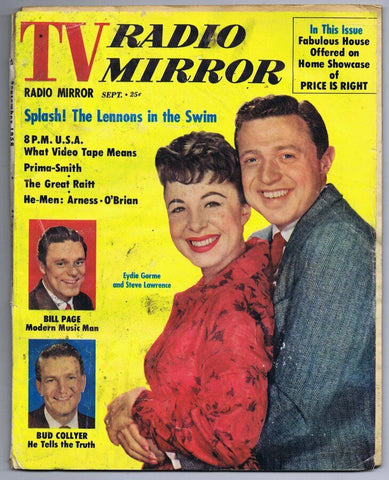 ORIGINAL Vintage September 1958 TV Radio Mirror Magazine Steve & Eydie