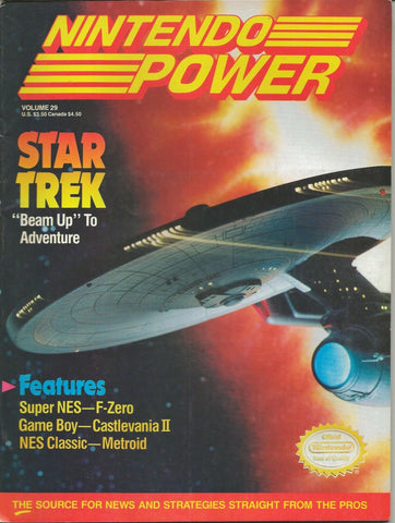 ORIGINAL Vintage 1991 Nintendo Power Magazine #29 Star Trek / Flintstones Poster