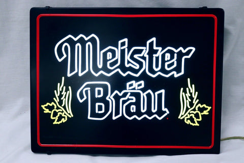 ORIGINAL Vintage 1980s Miller Beer Meister Brau 15x20 Lighted Bar Sign