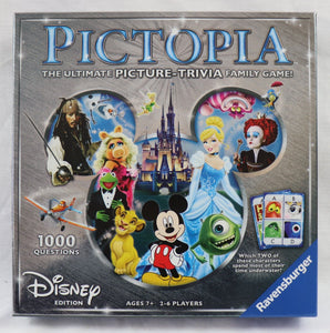 VINTAGE 2014 Disney Pictopia Trivia Board Game 1000 Questions