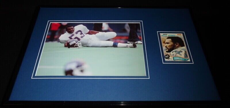 Harry Carson Signed Framed 11x17 Photo Display New York Giants B