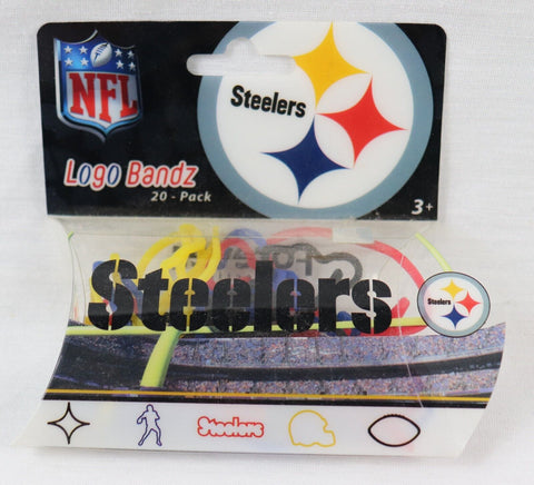 VINTAGE SEALED Forever Co Pittsburgh Steelers Logo Bandz Wristbands Pack of 20