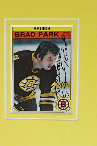 Brad Park Signed Framed 16x20 Overhead Photo Display Bruins