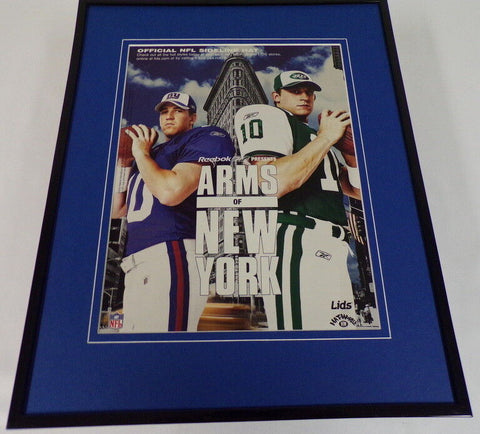 2004 Reebok Arms of NY Eli Manning Chad Pennington Framed 11x14 Advertisement