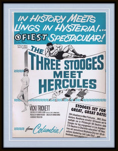 ORIGINAL Vintage 1962 Three Stooges Meet Hercules 11x14 Framed Advertisement  