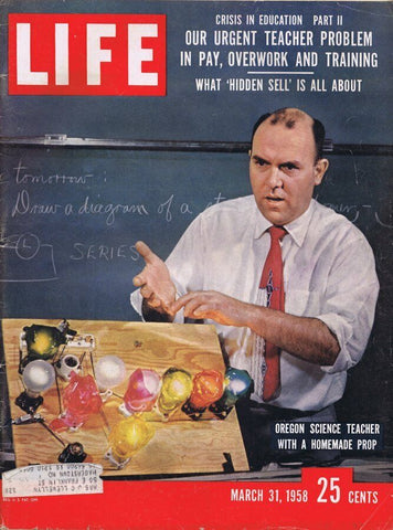 ORIGINAL Vintage Life Magazine March 31 1958 Oregon Science Teacher