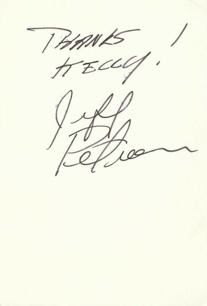 Jeff Peterson Signed 4x6 Index Card