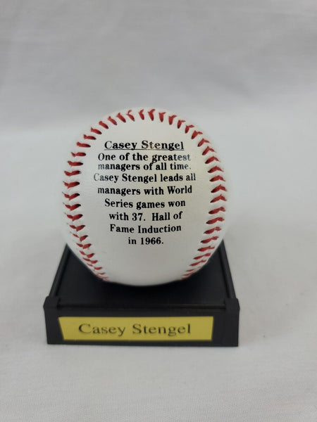 Casey Stengel Record Breakers of Baseball Facsimile Signed Baseball