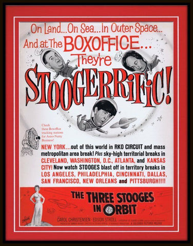 ORIGINAL Vintage 1962 Three Stooges Stoogerific 11x14 Framed Advertisement  