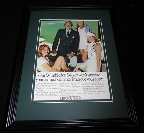 1978 Cricketeer Wimbledon Blazer Framed 11x14 ORIGINAL Vintage Advertisement 