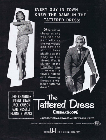 The Tattered Dress 1957 ORIGINAL Vintage 9x12 Industry Ad Jeanne Crain