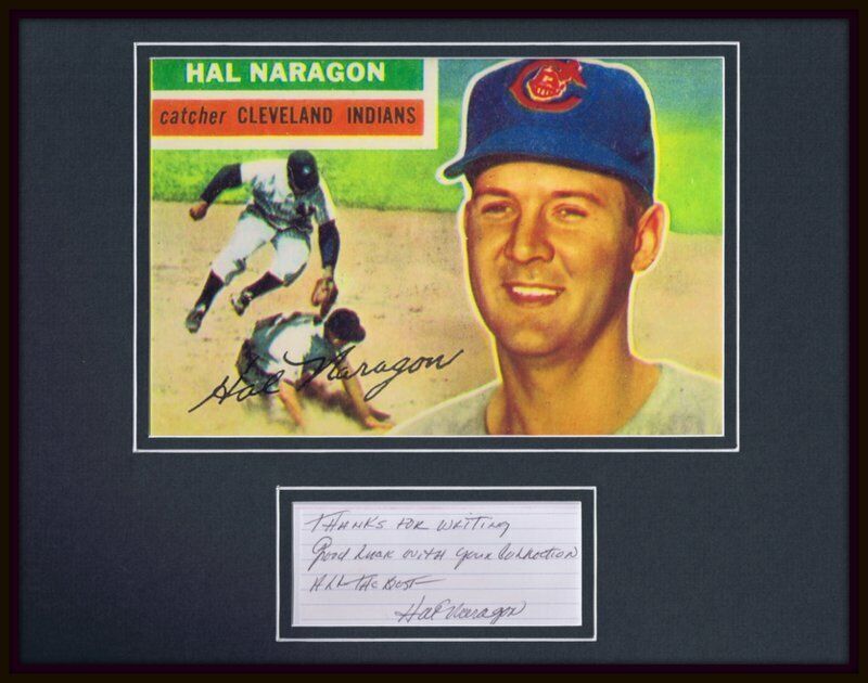 Hal Naragon Signed Framed 11x14 Photo Display Indians