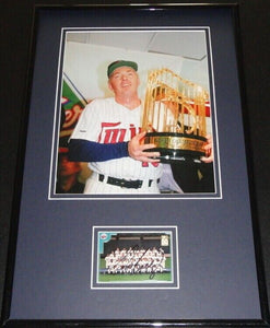 Tom Kelly Signed Framed 11x17 Photo Display Minnesota Twins World Series