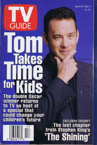 ORIGINAL Vintage Apt 26 1997 TV Guide No Label Tom Hanks 1st Cover