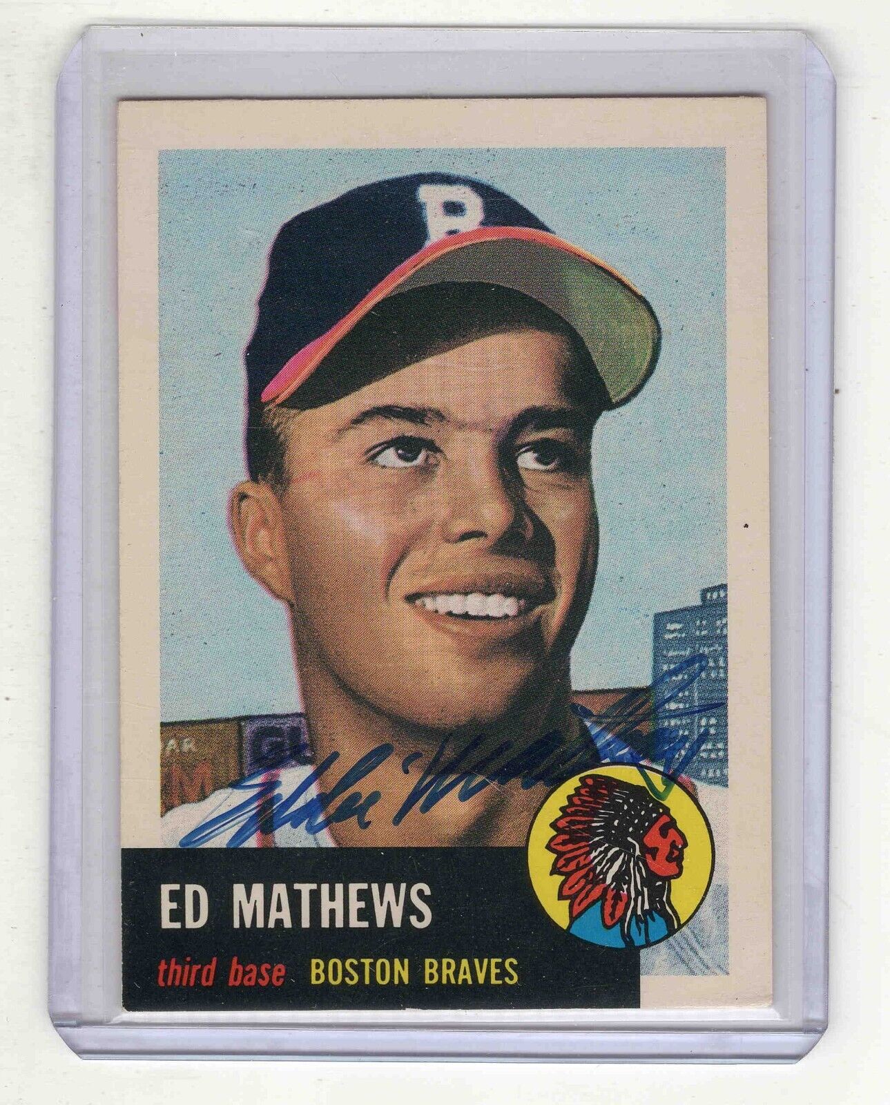 Eddie Mathews 1953 Topps Archives Autograph Card #37 Braves