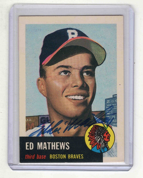 Eddie Mathews 1953 Topps Archives Autograph Card #37 Braves