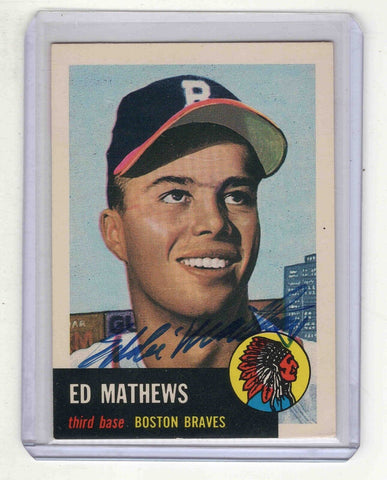 Eddie Mathews 1953 Topps Archives Autograph Card #37 Braves