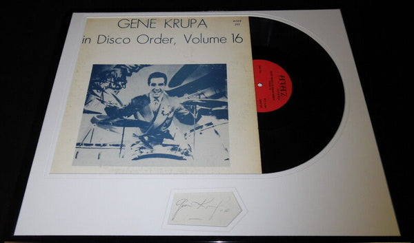 Gene Krupa Signed Framed 16x20 Disco Order Volume 16 Vinyl Record Album Display