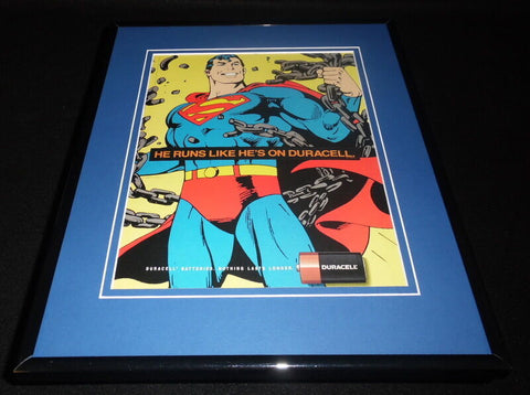 Superman 1992 Duracell Framed ORIGINAL 11x14 Vintage Advertisement 