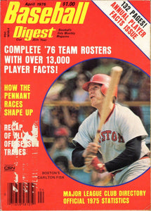 VINTAGE Apr 1976 Baseball Digest Magazine Carlton Fisk Red Sox