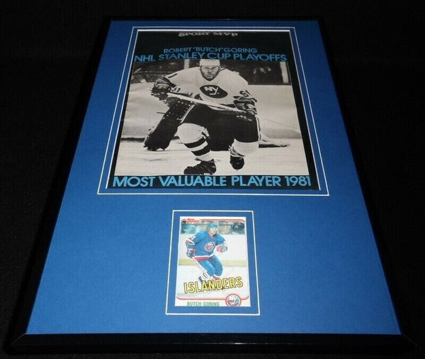 Butch Goring Signed Framed 11x17 Photo Display 1981 Sport MVP Islanders