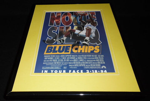 Blue Chips 1994 Framed 11x14 ORIGINAL Advertisement Shaquille O'Neal