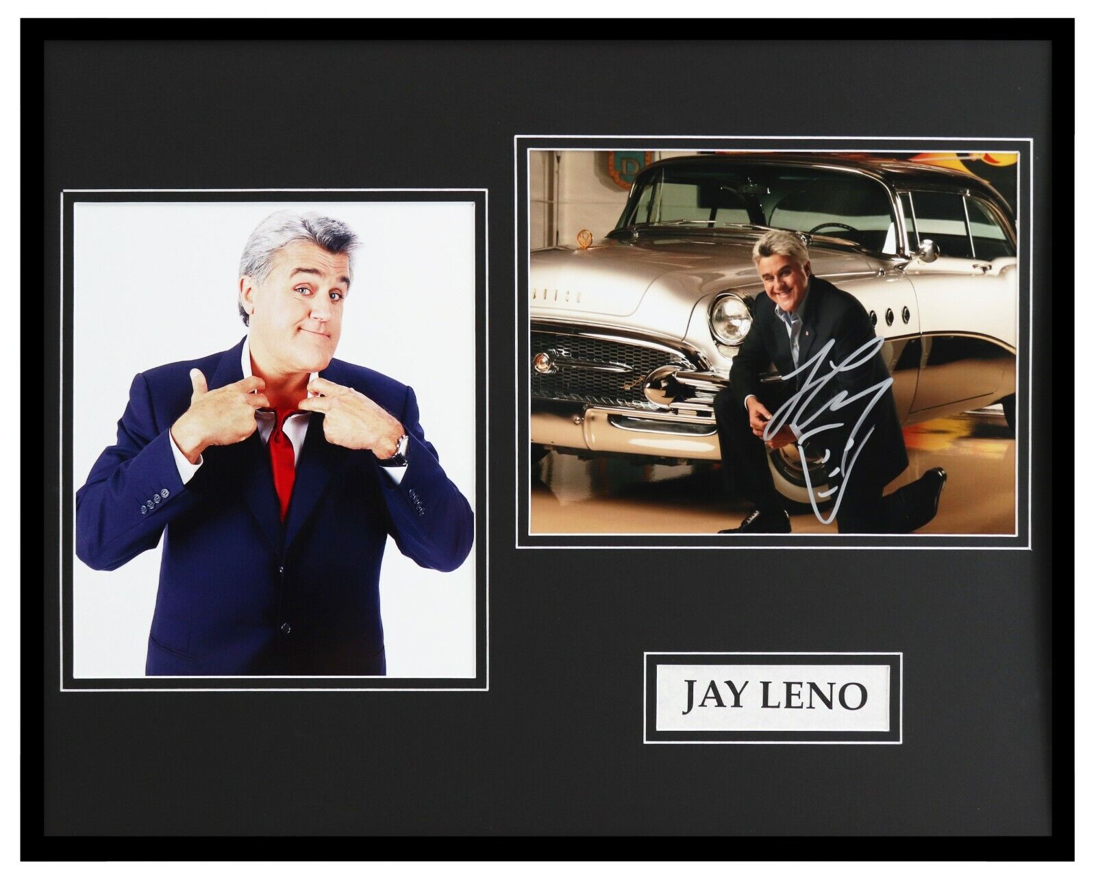 Jay Leno Signed Framed 16x20 Sketch & Photo Set Tonight Show