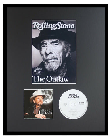 Merle Haggard 16x20 Framed Anthology CD & Rolling Stone Cover Display