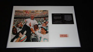 Coach Don Shula Signed Framed 12x18 Photo Display Miami Dolphins D