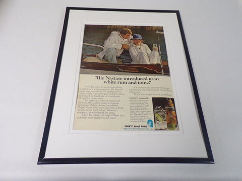 Ilie Nastase 1978 Puerto Rico Rum Framed 11x14 ORIGINAL Vintage Advertisement