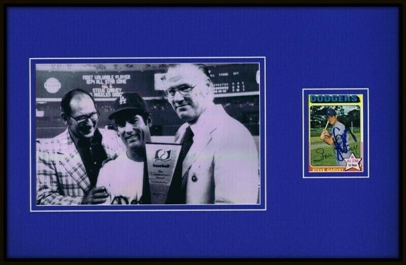 Steve Garvey Signed Framed 11x17 Photo Display 1974 All Star MVP Dodgers