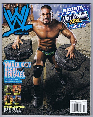 ORIGINAL Vintage March 2008 WWE Magazine Batista