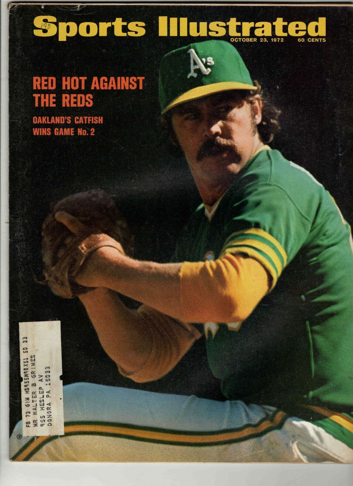 Oct 23 1972 Sports Illustrated Magazine Catfish Hunter A's