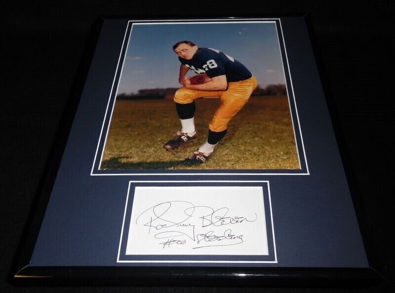 Rocky Bleier Signed Framed 11x14 Photo Display Notre Dame Steelers