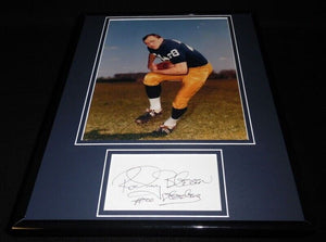 Rocky Bleier Signed Framed 11x14 Photo Display Notre Dame Steelers