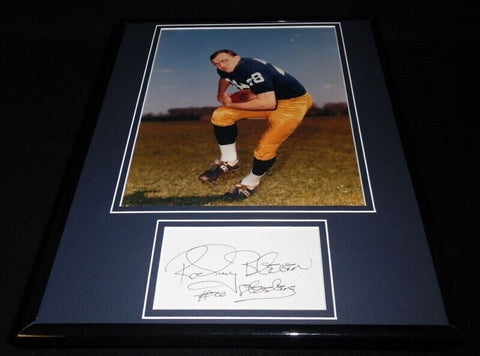 Rocky Bleier Signed Framed 11x14 Photo Display Notre Dame Steelers