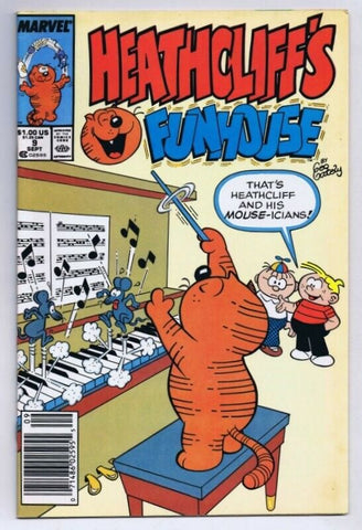 Heathcliff Funhouse #9 ORIGINAL Vintage 1987 Marvel Comics 