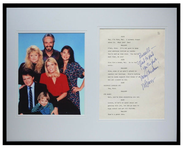 Michael Gross Signed Framed 16x20 Script & Photo Display JSA Family Ties