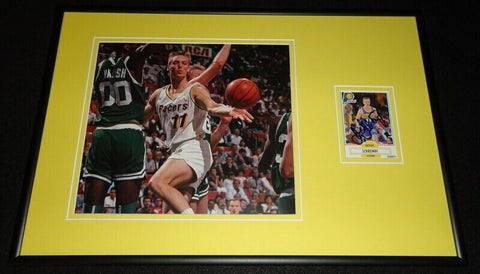 Detlef Schrempf Signed Framed 12x18 Photo Display Pacers Sonics