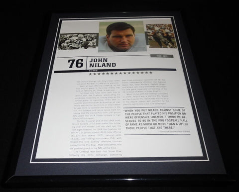 John Niland Dallas Cowboys Framed 11x14 Photo Display 