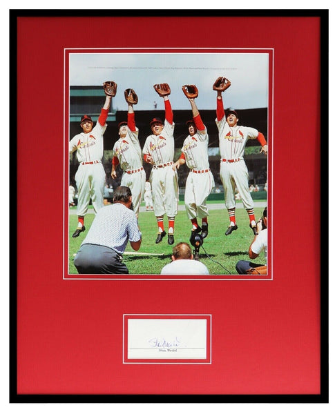 Stan Musial Signed Framed 16x20 Photo Display Cardinals JSA B