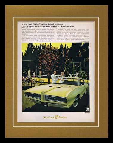 1968 Wide Track Pontiac GTO Framed 11x14 ORIGINAL Vintage Advertisement